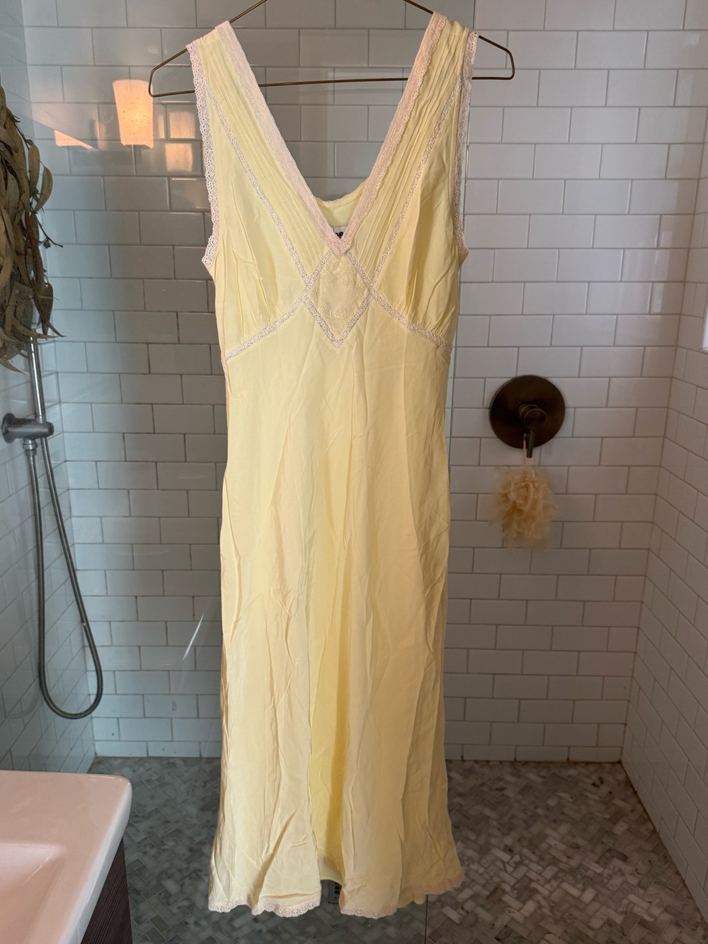 Rumored Butter Yellow Lace-Trim dress
